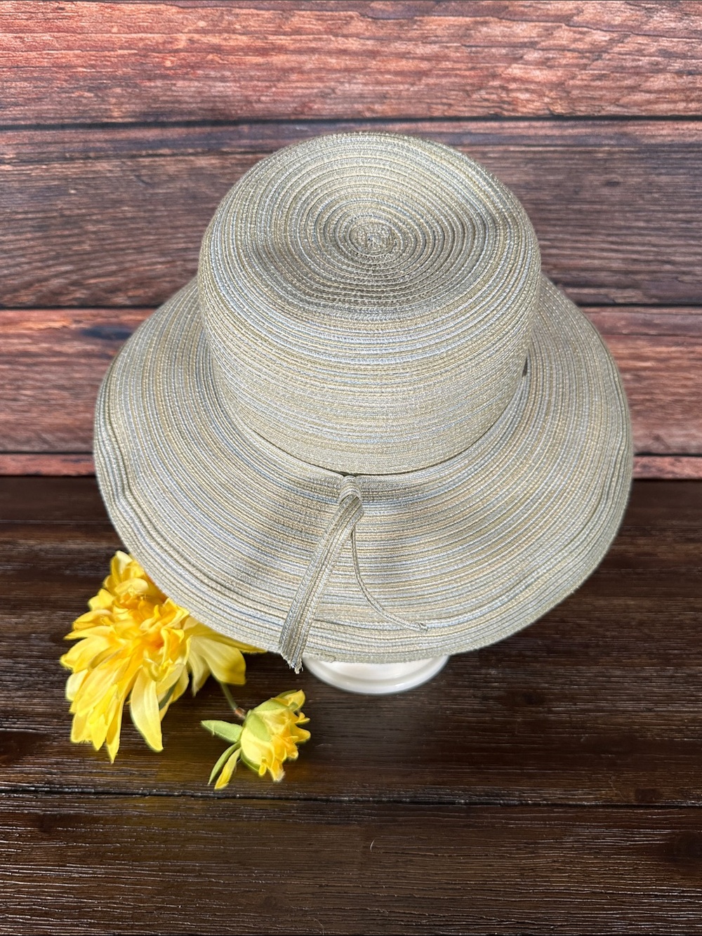 Scala light green blue wide brim sun hat!